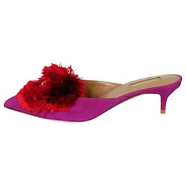 Louis Vuitton Suede Slingback Sandals Purple Platform Heels Shoes 36.5  US6.5 US7