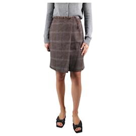 Acne-Brown check tweed skirt - size EU 36-Brown