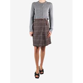 Acne-Brown check tweed skirt - size EU 36-Brown