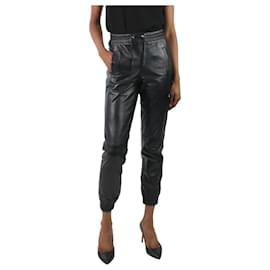 Autre Marque-Black cuffed leather trousers - size FR 36-Black