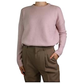 Theory-Suéter de caxemira rosa com gola redonda - tamanho Reino Unido 4-Rosa