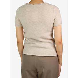 Theory-Cream short-sleeved cashmere top - size UK 4-Cream
