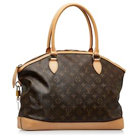 Louis Vuitton-Louis Vuitton Brown Monogram Lockit Horizontal-Brown
