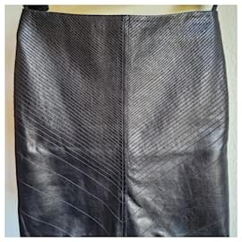 Loewe-Leather skirt-Black