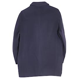Hermès-Cappotto corto monopetto Hermes in cashmere blu navy-Blu navy