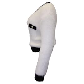 Maje-Maje Muffy Fuzzy Cardigan in White Polyamide-White