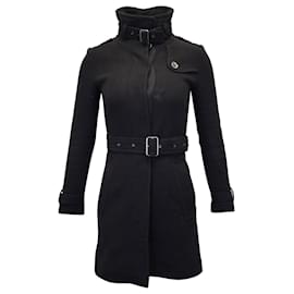 Burberry-Burberry Belted Winter Coat in Black Wool-Black