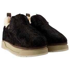 Amiri-Faux Fur Malibu Ankle Boots - Amiri - Leather - Brown-Brown
