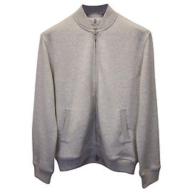 Brunello Cucinelli Bomber Jacket in Light Grey Cashmere Grey