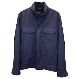 Loro Piana Windmate Traveller Bomber Jacket in Navy Blue Polyester Navy blue