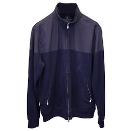 Giacca con zip Brunello Cucinelli in cotone blu navy Blu navy
