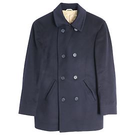 Brunello Cucinelli Double Breasted Pea Coat in Navy Blue Cashmere Navy blue