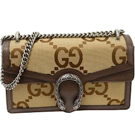 GUCCI Dionysus Small Size GG Canvas Shoulder Bag Beige 400249