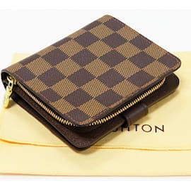 LOUIS VUITTON Compact Zip Bifold Used Wallet Damier Brown N61668