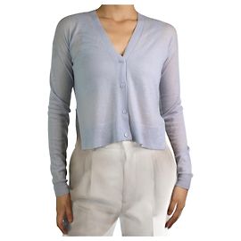 Theory Blauer heller Kaschmir-Cardigan – Größe UK 4 Blau