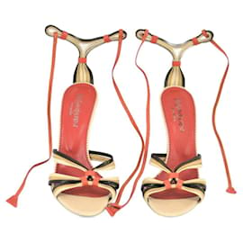 Yves Saint Laurent-#yvessaintlaurent #sandals #laceup #heelssandal-Multicolore,Beige,Arancione,Crema,Cognac,Castagno,Caramello,Cioccolato,Marrone scuro