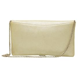Rodo-RODO Silver Leather w. Crystal Buckle Clutch Bag Det. Chain Shoulder Handbag-Silvery