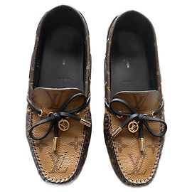 Louis Vuitton Gloria Flat Moccasins Dark Brown Leather Dark brown