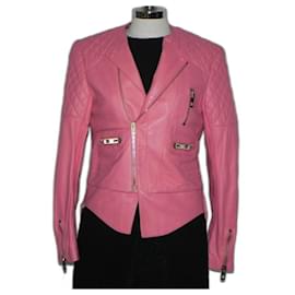 Balenciaga-Balenciaga Veste en cuir d'agneau S-Rose