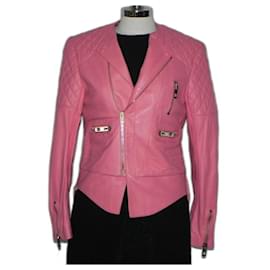 Balenciaga-Balenciaga Lamb Leather Jacket S-Pink