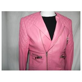 Balenciaga-Balenciaga Lamb Leather Jacket S-Pink