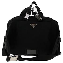 Prada-PRADA Waist bag Nylon Black Auth 50758-Black