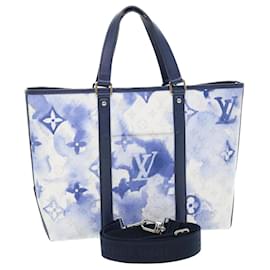 Louis Vuitton-LOUIS VUITTON Monograma Water Color Weekend Tote PM Bolsa Azul M45756 auth 50808NO-Azul