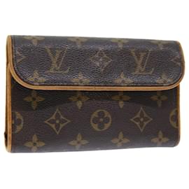 Louis Vuitton-LOUIS VUITTON Monogram Pochette Florentine Cintura Bolsa M51855 LV Auth ar10044b-Monograma