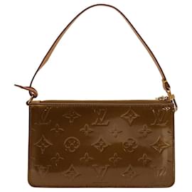 Louis Vuitton-LOUIS VUITTON Pochette Monogram Vernis Lexington Bronze M91133 LV Auth yk8196b-Bronze