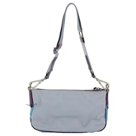 Prada-PRADA Shoulder Bag Nylon Leather Blue Auth am4846-Blue