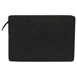 Louis Vuitton-LOUIS VUITTON Epi Pochette Homme Clutch Bag Black M52522 LV Auth th3902-Black