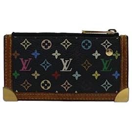 Louis Vuitton-Monedero Pochette Cles multicolor con monograma de LOUIS VUITTON Negro M92654 LV Auth 51068-Negro