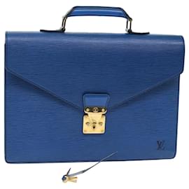 LOUIS VUITTON Epi Serviette Conseiller Briefcase Blue M54425 LV