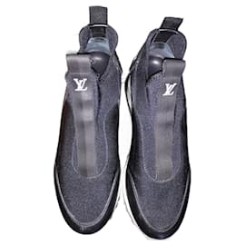 LOUIS VUITTON Damier Shoes Espadrilles Mesh Sequins Black Women's 38
