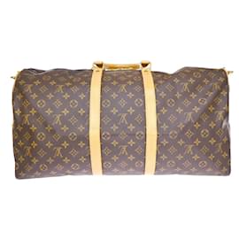 Louis Vuitton-Louis Vuitton Keepall Bandouliere 55-Braun