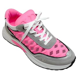 Valentino-Valentino Grey / Pink Ready Go Runner Sneakers-Pink