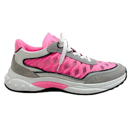 Valentino-Valentino Grey / Pink Ready Go Runner Sneakers-Pink