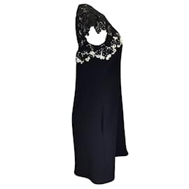 Erdem-ERDEM Black Heavy Lace Ananda Dress-Black