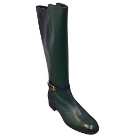 Tod's Azul Marinho / Botas de couro verdes até o joelho Azul