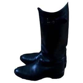 Tod's Black Leather Boots Black