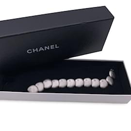 Chanel-Bracciale articolato con logo CC in metallo argentato vintage-Argento