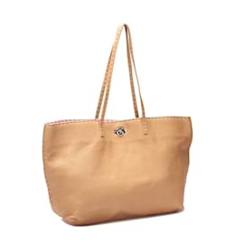 Fendi-Fendi Carla Selleria Tote Leather Handbag in Good condition-Brown
