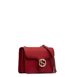 Gucci-Interlocking G Leather Crossbody Bag 510304-Red
