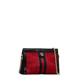 Gucci-Bolsa de ombro corrente Ophidia de camurça 503877-Vermelho