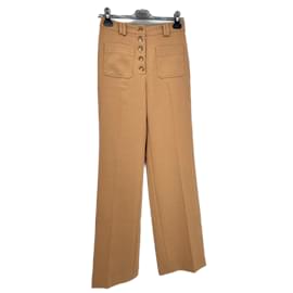 SéZane-SEZANE  Trousers T.fr 36 Polyester-Camel