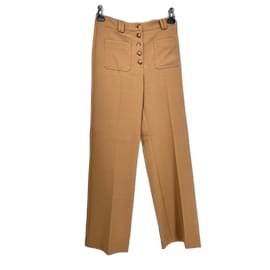 SéZane-SEZANE  Trousers T.fr 38 Polyester-Camel