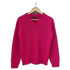 Tom Ford - Pull rose en mohair à col en V Rose