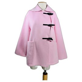 Pringle Of Scotland Duffle Coat Rosa in Cashmere e Seta Rosa