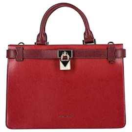 Michael Kors Collection Fuschia Leather Grommet and Gold Miranda Bag  Handbag NEW