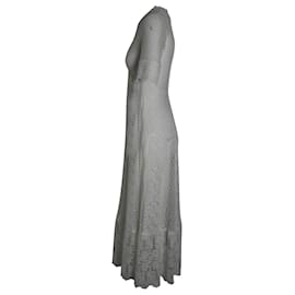 Maje-Maje Revanti Lace Midi Dress in White Cotton-White